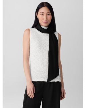 Eileen Fisher Silk Georgette Crepe Scarf - Black