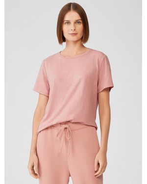Eileen Fisher Organic Cotton Slub Tee - Pink