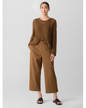 Eileen Fisher Organic Cotton Pucker Straight Pant - Black
