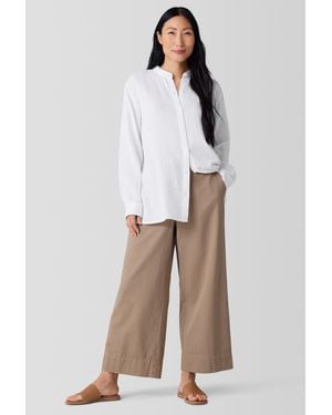Eileen Fisher Garment-dyed Utility Cotton Wide-leg Pant - Natural