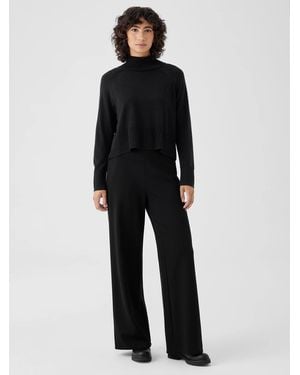 Eileen Fisher Washable Flex Ponte High-waisted Pant - Black