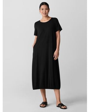 Eileen Fisher Fine Jersey Lantern Dress - Black