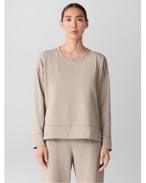 Eileen Fisher Pima Cotton Stretch Jersey Box-top - Natural