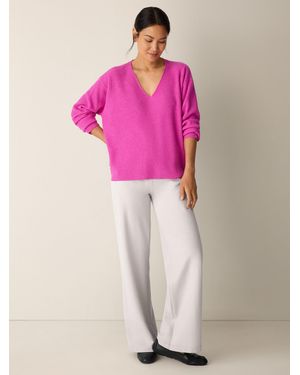 Eileen Fisher Italian Cashmere V-neck Top - Pink