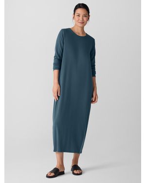 Eileen Fisher Stretch Jersey Knit Oval Dress - Blue