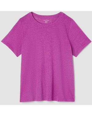 Eileen Fisher Organic Linen Jersey Crew Neck Tee - Pink
