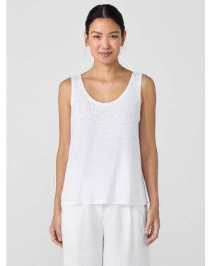 Eileen Fisher Organic Linen Jersey Scoop Neck Tank - Red
