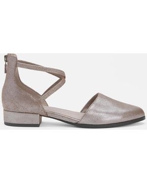 Eileen Fisher Lyton Suede Ankle Strap Flat - Metallic