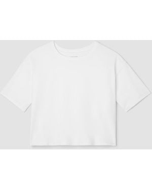 Eileen Fisher Pima Cotton Stretch Jersey Crew Neck Tee - White