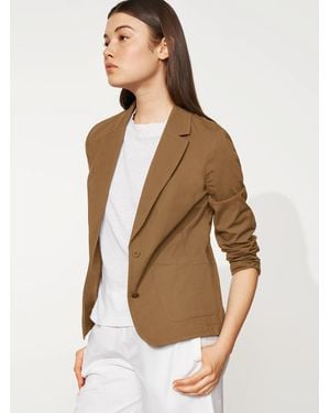 Eileen Fisher Organic Cotton Poplin Shaped Blazer - Natural