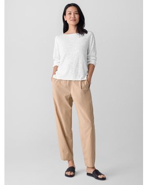 Eileen Fisher Organic Linen Cotton Slub Bateau Neck Top - White