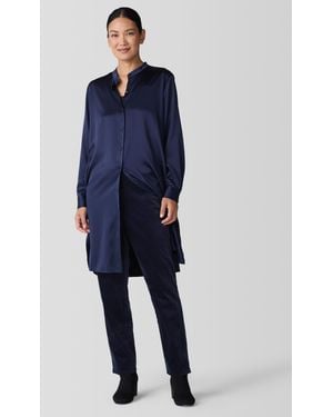 Eileen Fisher Organic Cotton Stretch Velveteen Slim Pant - Blue
