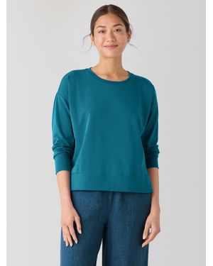 Eileen Fisher Pima Cotton Stretch Jersey Box-top - Blue