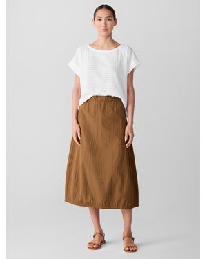 Eileen Fisher Organic Cotton Pucker Lantern Skirt - Natural