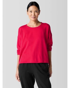 Eileen Fisher Cozy Brushed Terry Hug Box-top - Red