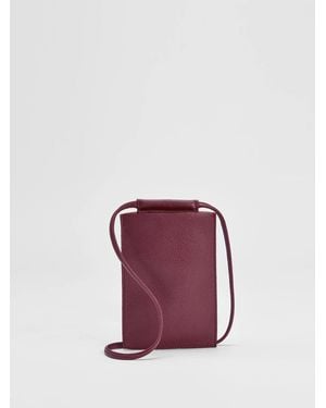 Eileen Fisher Textured Italian Leather Phone Pouch - Purple