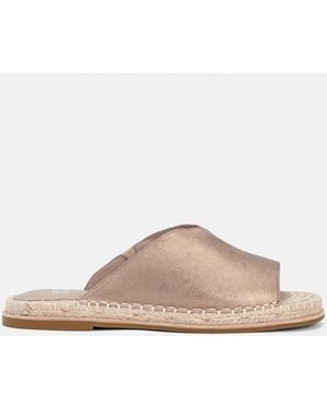 Eileen Fisher Milly Metallic Suede Espadrille Sandal - White