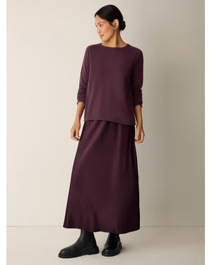 Eileen Fisher Italian Cashmere Bateau Neck Top - Purple
