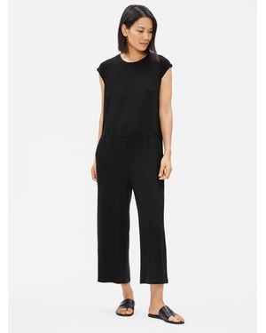 Eileen Fisher Jersey Wide-leg Jumpsuit - Black