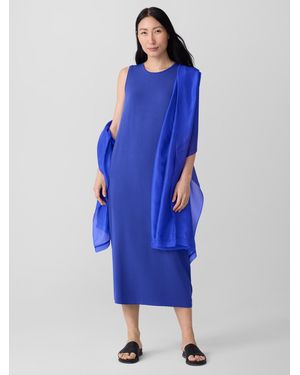 Eileen Fisher Washed Transitional Silk Parachute Scarf - Blue