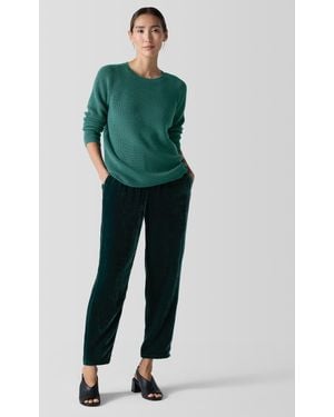 Eileen Fisher Velvet Tapered Pant - Green