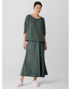 Eileen Fisher Garment-dyed Organic Cotton Terry Box-top - Green