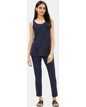 Eileen Fisher System Lightweight Viscose Jersey Tunic - Blue