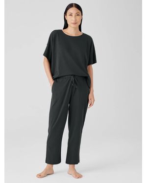 Eileen Fisher Organic Cotton Interlock Slouchy Sleep Pant - Green