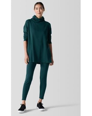 Eileen Fisher Cozy Brushed Terry Hug High-waisted Leggings - Green