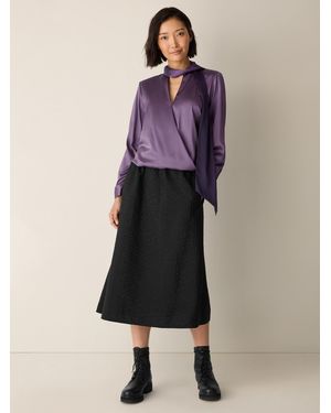 Eileen Fisher Stretch Silk Charmeuse Wrap Top - Pink