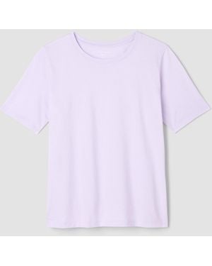 Eileen Fisher Organic Pima Cotton Jersey Round Neck Tee - Purple