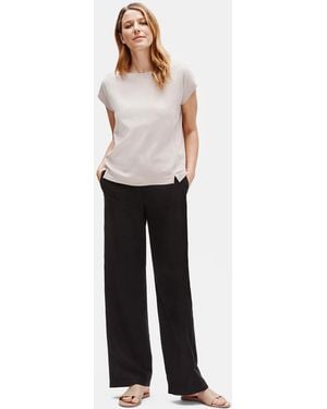 Eileen Fisher Organic Cotton Interlock Bateau Neck Top - White