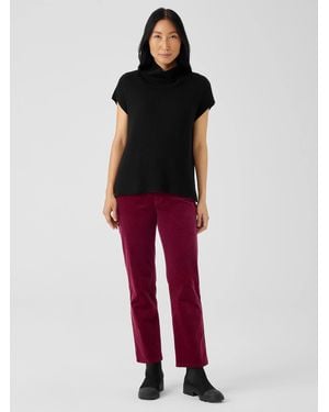 Eileen Fisher Organic Cotton Stretch Corduroy Straight Pant - Red