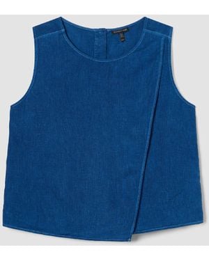 Eileen Fisher Renew Organic Linen Sleeveless Top, M - Blue