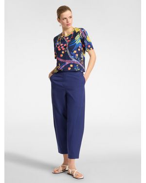 Elena Miro Pantaloni balloon in cotone stretch - Blu