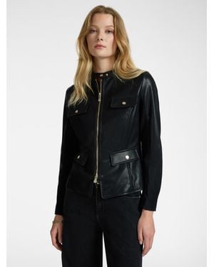 Elena Miro Giacca biker con tasche - Nero