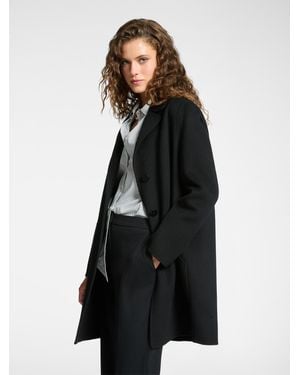 Elena Miro Cappotto sartoriale in tessuto double - Nero