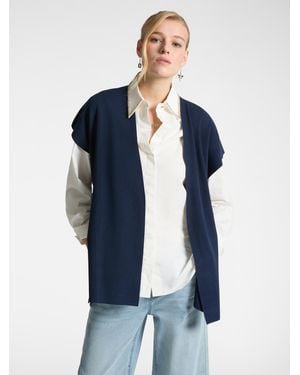 Elena Miro Gilet lungo con maniche corte - Blu
