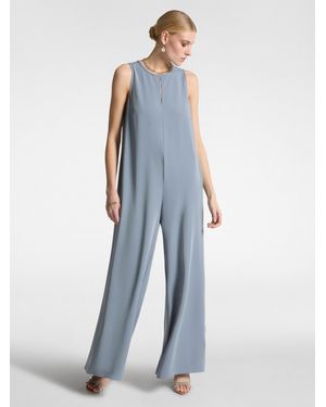 Elena Miro Completo elegante con tuta e mantella - Blu