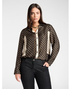 Elena Miro Camicia stampata in twill di viscosa - Nero