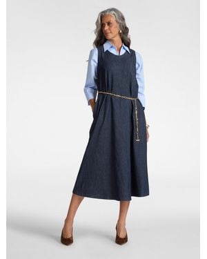 Elena Miro Abito in Chambray senza maniche - Blu