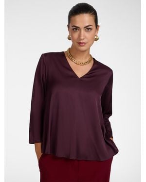Elena Miro Blusa in raso di viscosa stretch - Viola