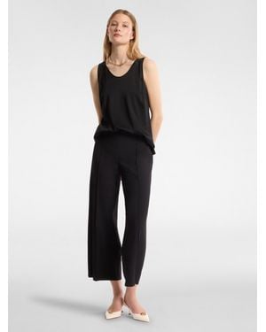 Elena Miro Pantaloni dritti in tessuto leggero - Nero