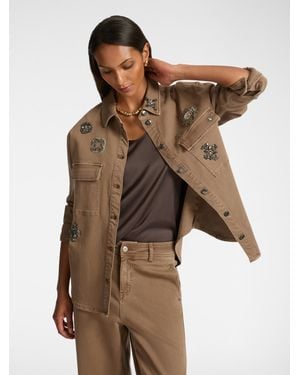 Elena Miro Overshirt ricamata - Neutro