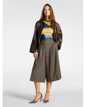 Elena Miro Pantaloni palazzo cropped - Marrone
