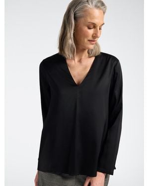 Elena Miro Blusa in raso di viscosa stretch - Nero