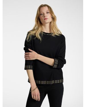 Elena Miro T-shirt con borchie - Nero