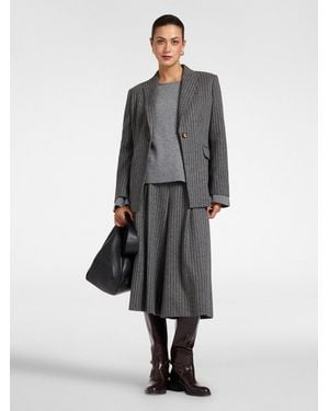 Elena Miro Pantaloni cropped gessati jacquard - Grigio