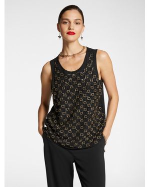 Elena Miro Top ricamato - Nero