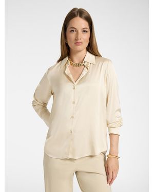 Elena Miro Camicia in raso di viscosa stretch - Neutro